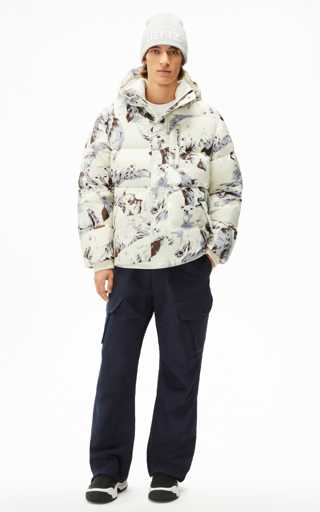 Kenzo Polar Bear The Winter Capsule Moška Puhovka Bela SI-7314988